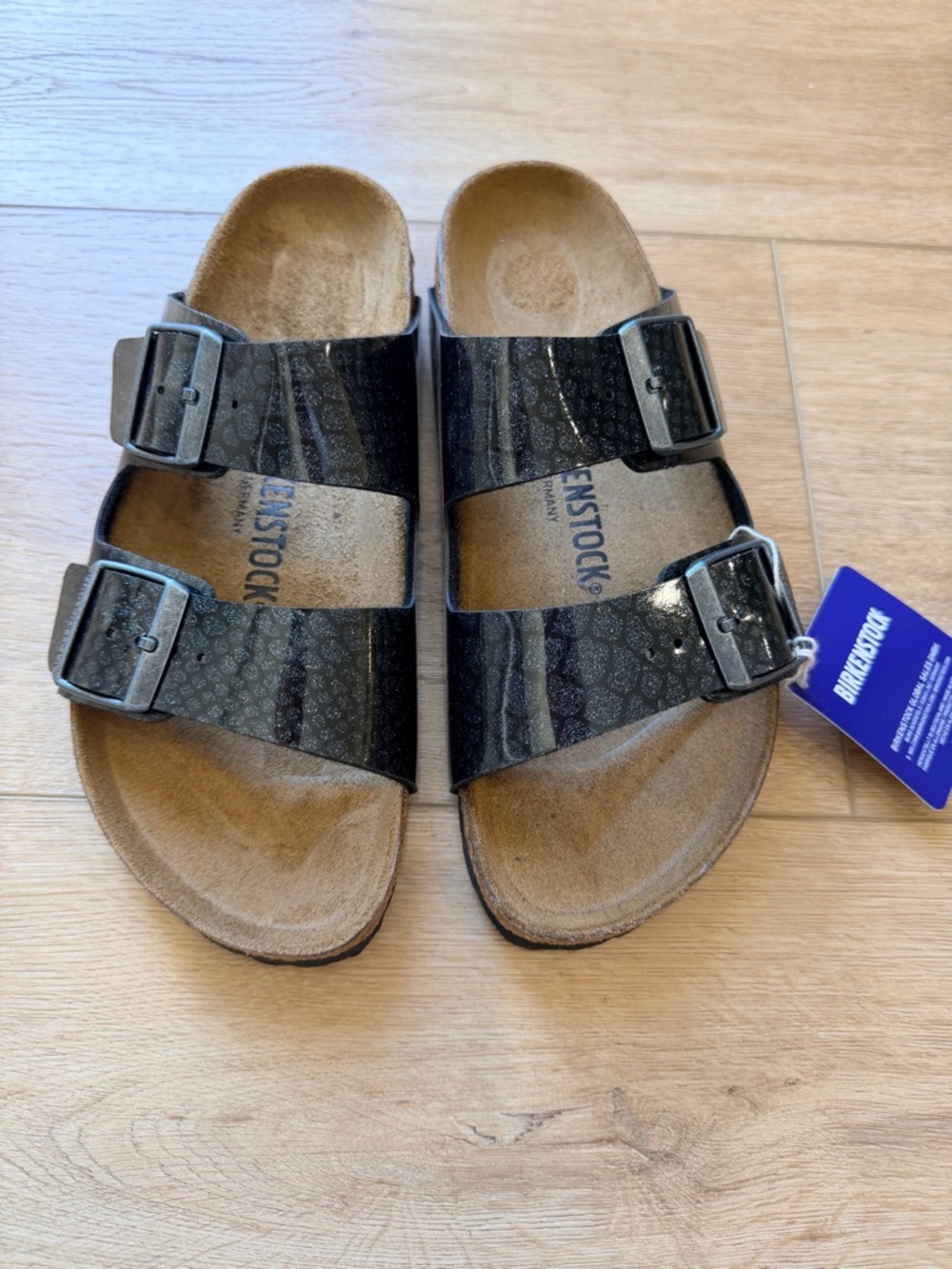 Birkenstock Arizona Double-Strap Sandals in Black Patent